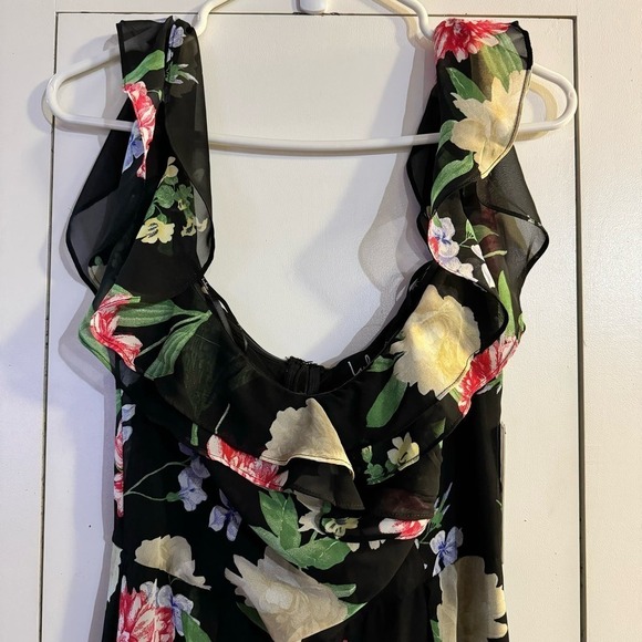 Lulus Florally Impressed Black Floral Print Jumpsuit Size Medium - Picture 6 of 10